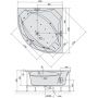 Wanna z hydromasażem 140x140 cm narożna symetryczna 64119HA Polysan Rosana zdj.2