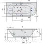 Wanna z hydromasażem 175x80 cm narożna asymetryczna 70119HA Polysan Viva zdj.2