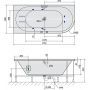 Wanna z hydromasażem 175x80 cm narożna asymetryczna 70119H Polysan Viva zdj.2