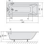 Wanna prostokątna 160x70 cm 71707 Polysan Noemi zdj.2