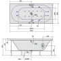 Wanna z hydromasażem 185x80 cm prostokątna 71968HA Polysan Viva zdj.2