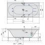 Wanna z hydromasażem 185x80 cm prostokątna 71968H Polysan Viva zdj.2