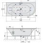 Wanna z hydromasażem 185x80 cm narożna asymetryczna 72099HA Polysan Viva zdj.2