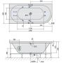 Wanna z hydromasażem 185x80 cm narożna asymetryczna 72099H Polysan Viva zdj.2