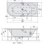 Wanna z hydromasażem 185x80 cm narożna asymetryczna 72129HA Polysan Viva zdj.2