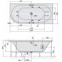 Wanna z hydromasażem 185x80 cm narożna asymetryczna 72129H Polysan Viva zdj.2