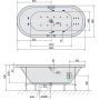 Wanna z hydromasażem 185x80 cm owalna 72179HA Polysan Viva zdj.2