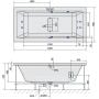 Wanna z hydromasażem 200x90 cm prostokątna 78731H Polysan Marlene zdj.2