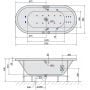 Wanna z hydromasażem 175x80 cm owalna 79119HA Polysan Viva zdj.2