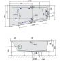 Wanna z hydromasażem 170x90 cm narożna asymetryczna 81111H Polysan Andra zdj.2