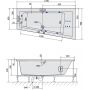 Wanna z hydromasażem 170x90 cm narożna asymetryczna 81511H Polysan Andra zdj.2