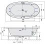 Wanna z hydromasażem 190x95 cm owalna 82111H Polysan Stadium zdj.2