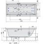 Wanna z hydromasażem 170x75 cm prostokątna biały 94611HA Polysan Cleo zdj.2