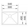 Zlewozmywak stalowy 54x44 cm 521589 Blanco Zerox 500-U zdj.2