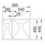 Zlewozmywak stalowy 58.5x44 cm 521613 Blanco Zerox 340/180-U zdj.2