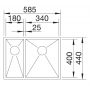 Zlewozmywak stalowy 58.5x44 cm 521614 Blanco Zerox 340/180-U zdj.2