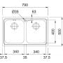 Zlewozmywak stalowy 79x50 cm stal 1010153289 Franke Logica zdj.2