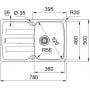 Zlewozmywak granitowy 78x50 cm czarny 1140693552 Franke Antea zdj.2