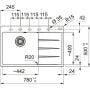 Zlewozmywak granitowy 78x50 cm antracyt 1140716333 Franke Centro zdj.2