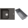 Zlewozmywak granitowy z wkładką ociekową 62x50 cm szary/grafitowy/onyx 1140741984 Franke Urban zdj.1