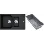 Zlewozmywak granitowy z wkładką ociekową 78x50 cm szary/grafitowy/onyx 1140743080 Franke Urban zdj.1