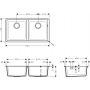 Zlewozmywak granitowy 82x45 cm szary/grafitowy/onyx 43434380 Hansgrohe S 51 zdj.2
