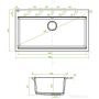 Zlewozmywak granitowy 90x50 cm czarny SBT7109 Laveo Tau zdj.2