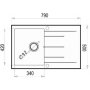 Zlewozmywak granitowy 79x50 cm 079810502 Pyramis Alazia zdj.2