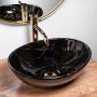 Umywalka 41x34.5 cm owalna nablatowa czarna-złota REAU5611 Rea Sofia Marble zdj.5